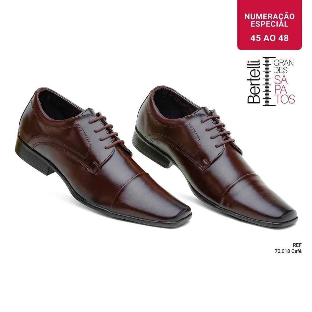 Sapato Social Masculino Cadarço Tamanho Especial Confortável