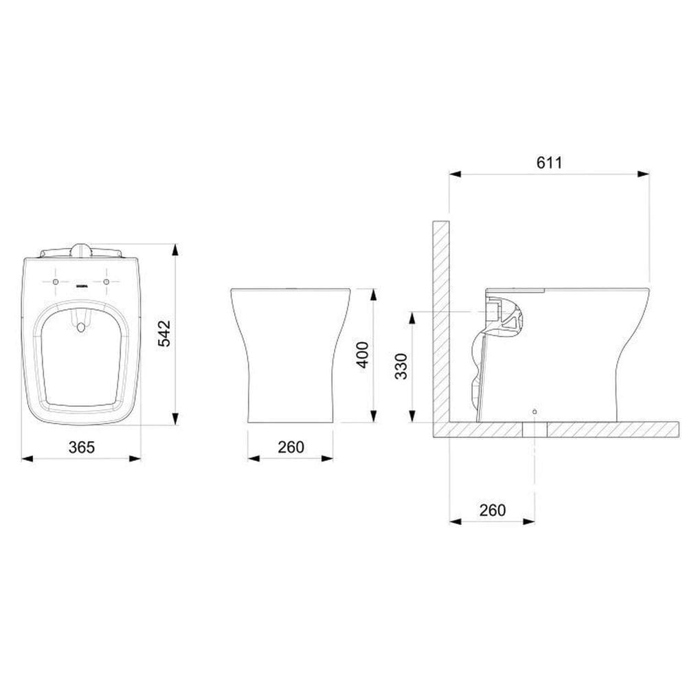 Kit 5 Vasos Sanitário Convencional com Assento Queda Amortecida Boss Incepa Branco Brilhante