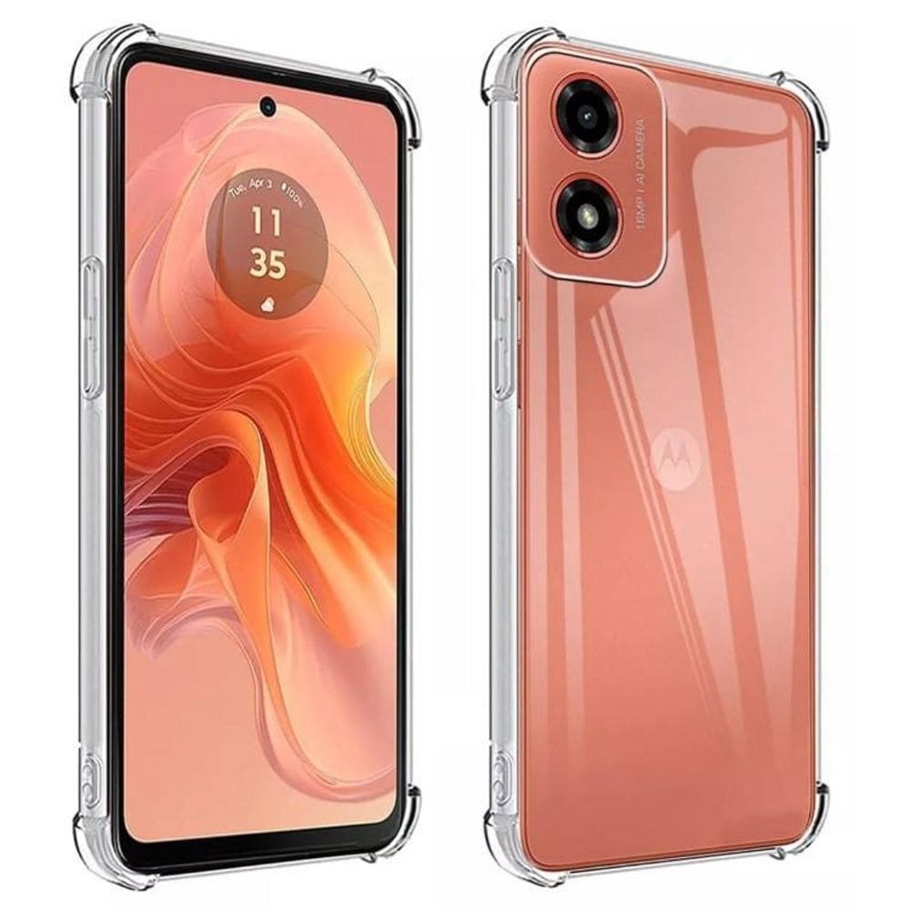 Capa Em Gel Air Cushion Para Moto G04 - Transparente