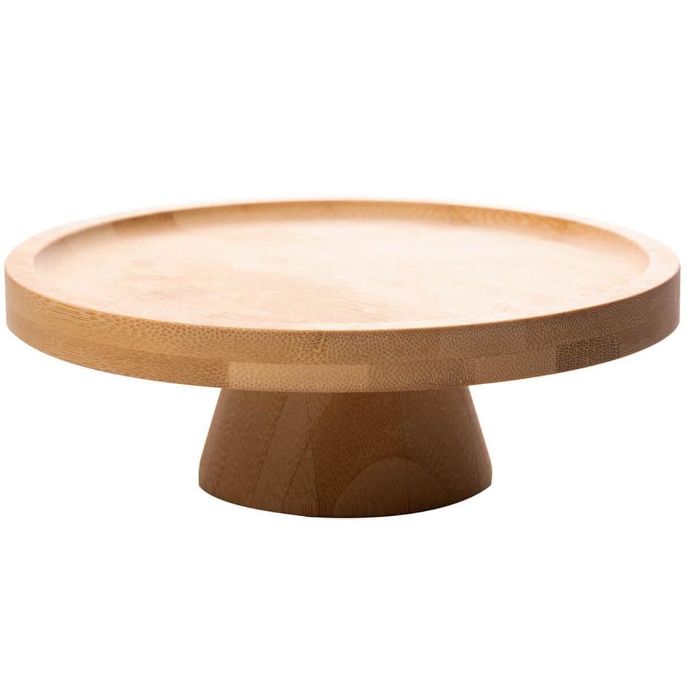 Prato Para Bolo Em Bambu Com Pé 20X7Cm Lyor