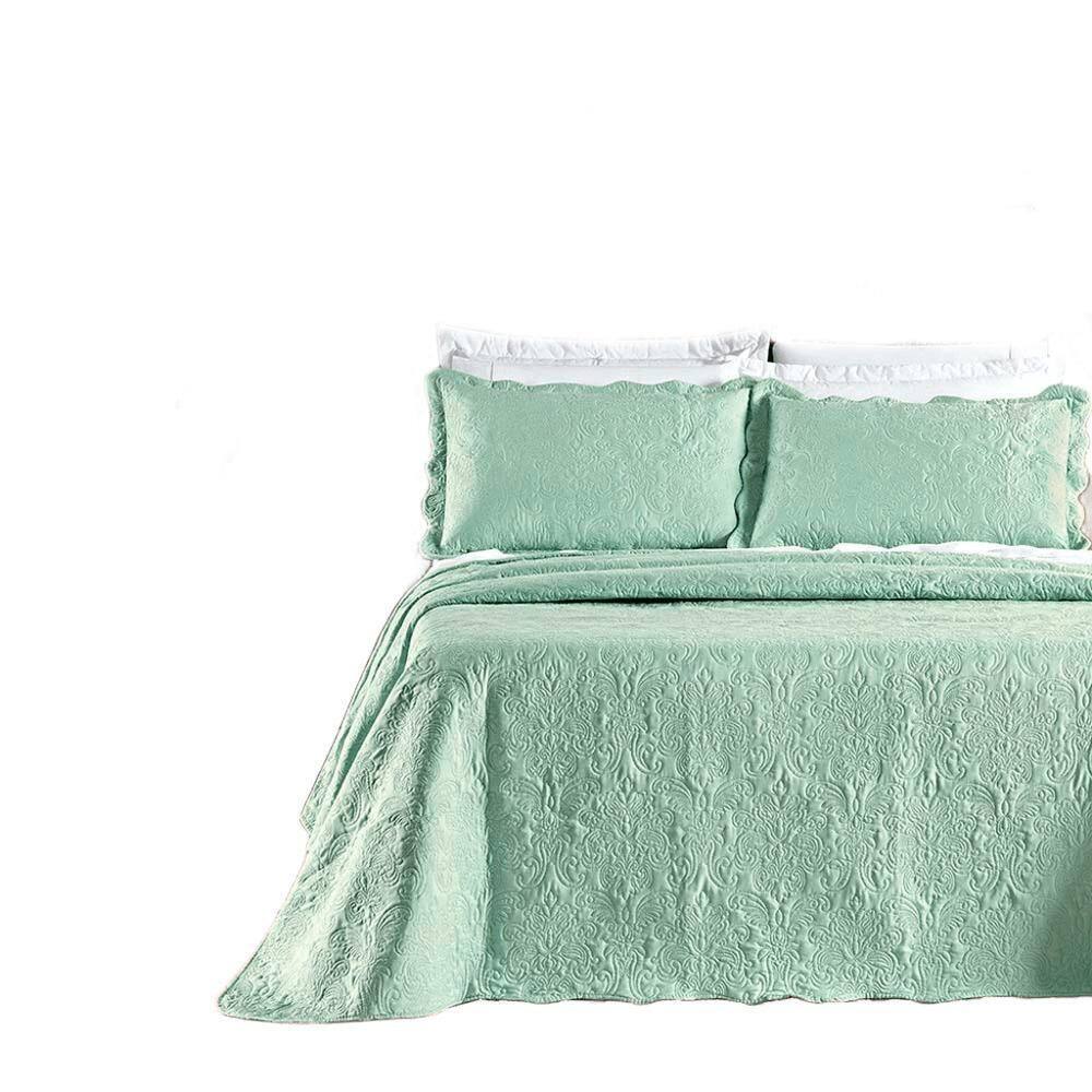 Kit Cobre Leito Colcha Adventure Casal Dupla Face - Verde