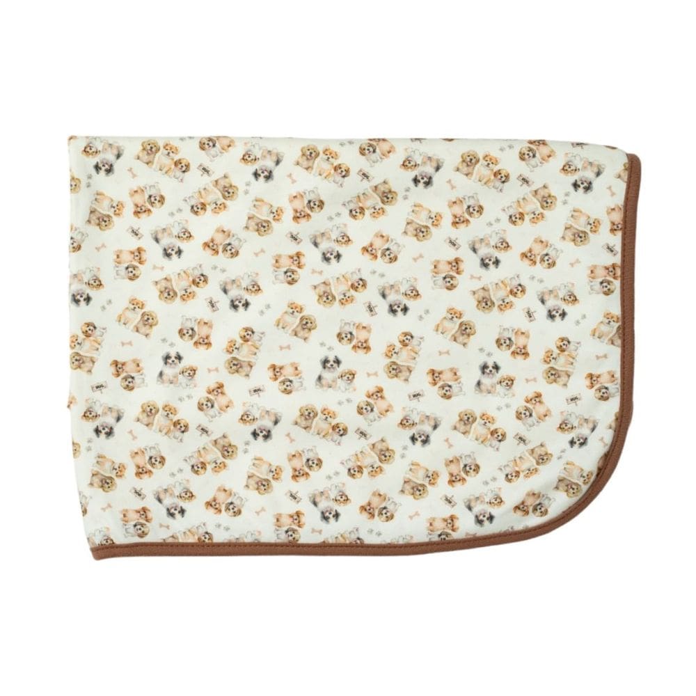 Cueiro Bebê Estampado Suedine Doguinhos Marrom - Hug
