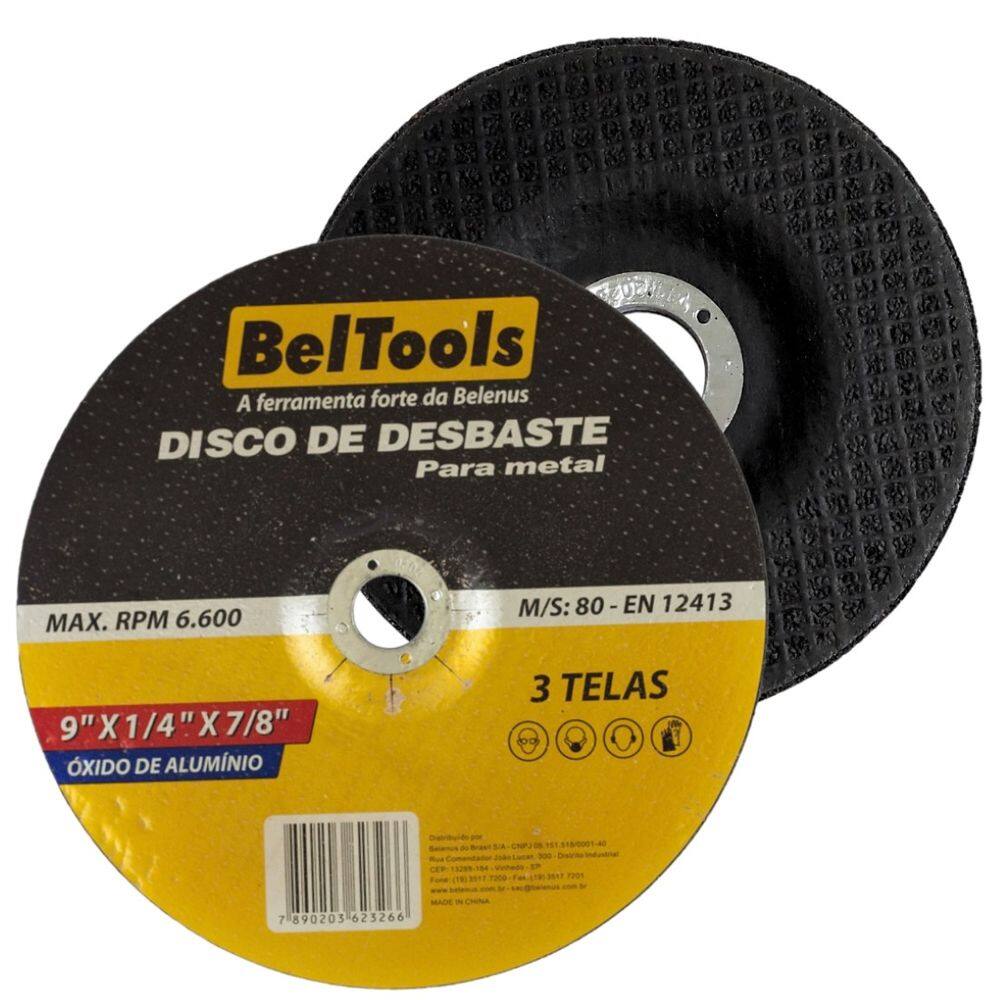 10 Disco de Desbaste 9 x 7/8 Metal Esmerilhadeira Beltools