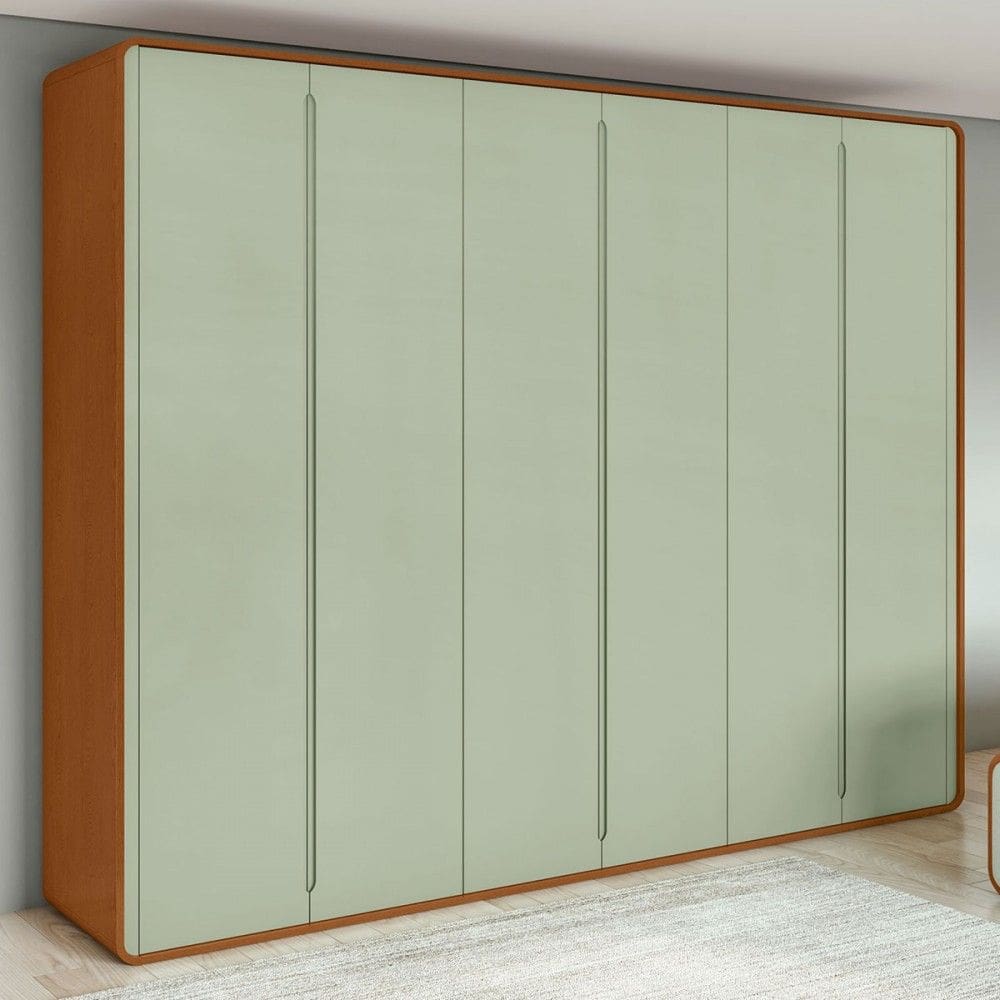 Guarda-Roupa Casal Loop 6 Portas 6 Gavetas Frassino/Salvia - Móveis Lopas