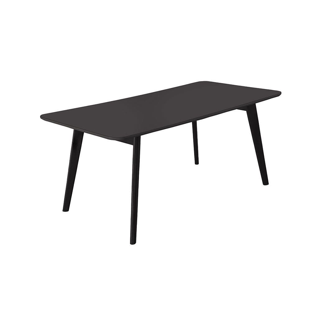 Mesa de Jantar Madeira Maciça Slim Tampo de Vidro Móveis Mix