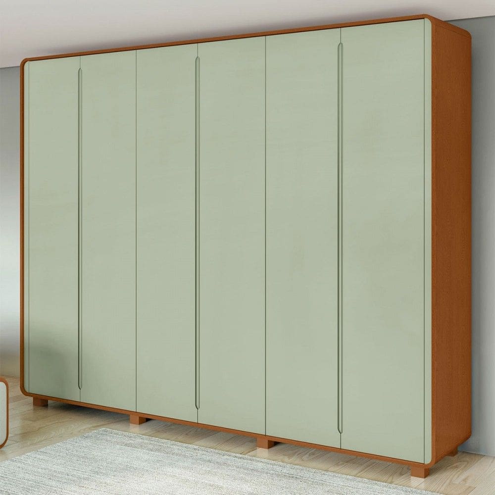 Guarda-Roupa Casal Loop 6 Portas 6 Gavetas Frassino/Salvia 86808.58 - Móveis Lopas