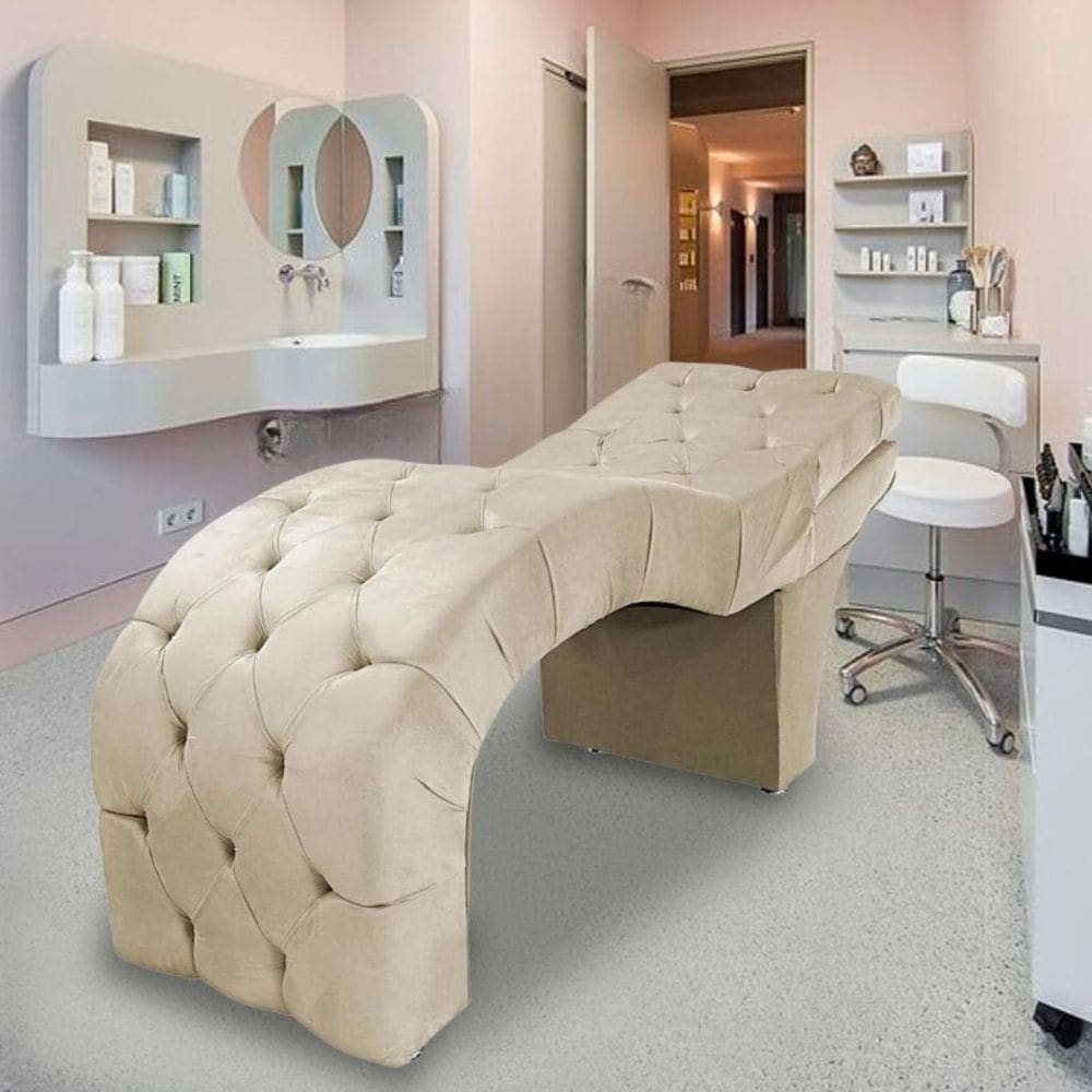 Maca Estética Estofada Reclinável Ergonômica Veludo Vanessa