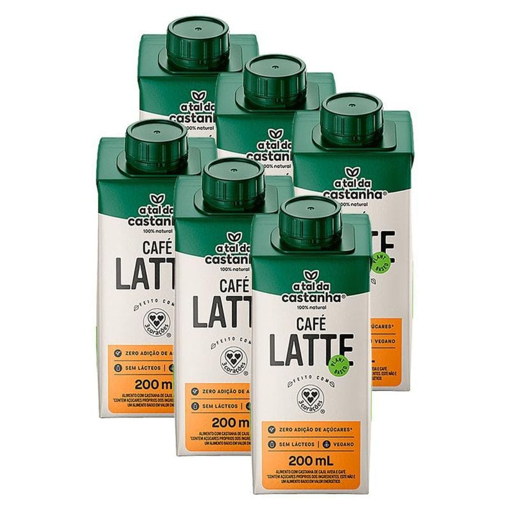 Kit 6X: Bebida Vegetal Café Latte A Tal Da Castanha E 3