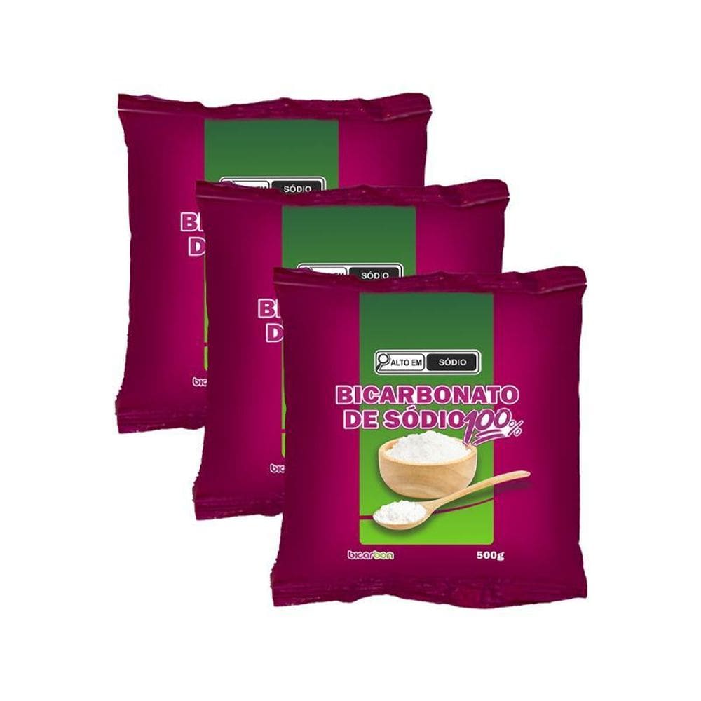 Kit 3X: Bicarbonato De Sódio Bicarbon 500G