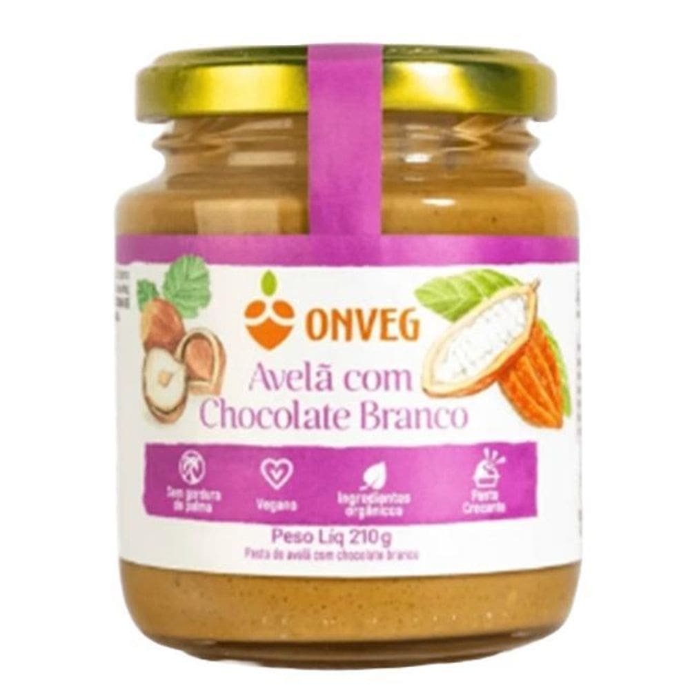 Pasta De Avelã Com Chocolate Branco Onveg 210G
