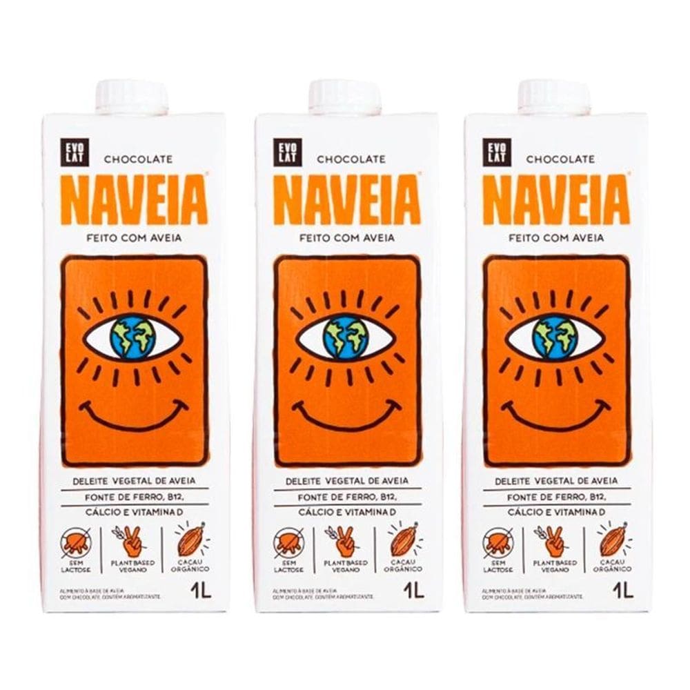 Kit 3X: Bebida Vegetal De Aveia Chocolate Naveia 1L