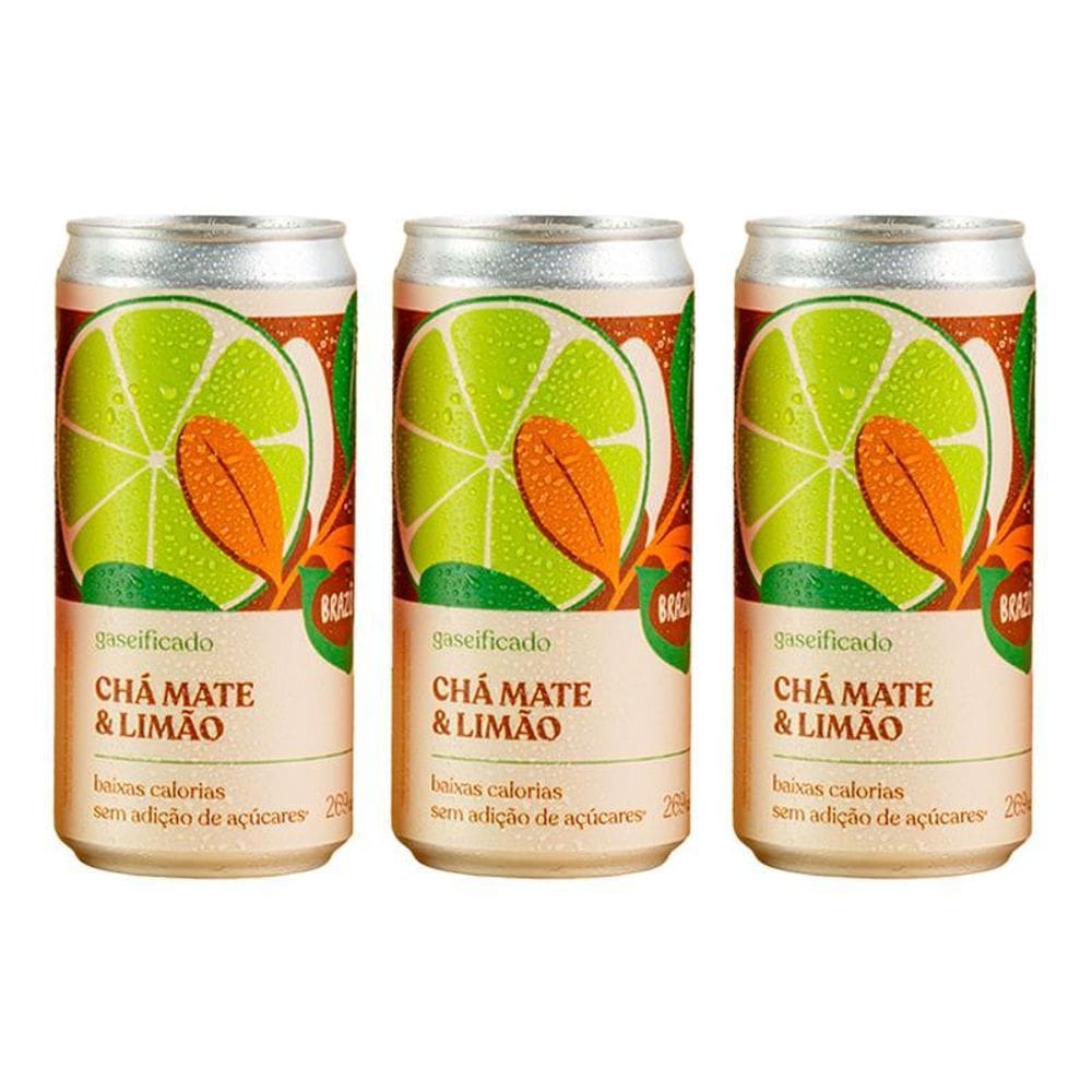 Kit 3X: Chá Mate Com Limão Gaseificado Brazô 269Ml