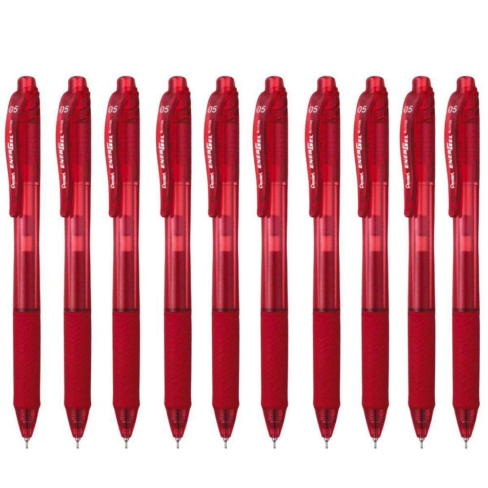 Caneta Gel Energel X Rt Pentel 0.5Mm Retrátil Vermelho Kit