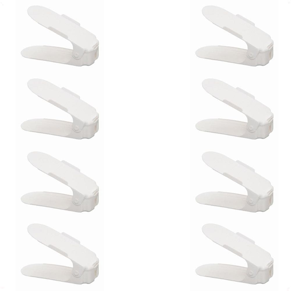 Kit 8 Organizadores De Sapato Reforçado Com Regulagem Branco