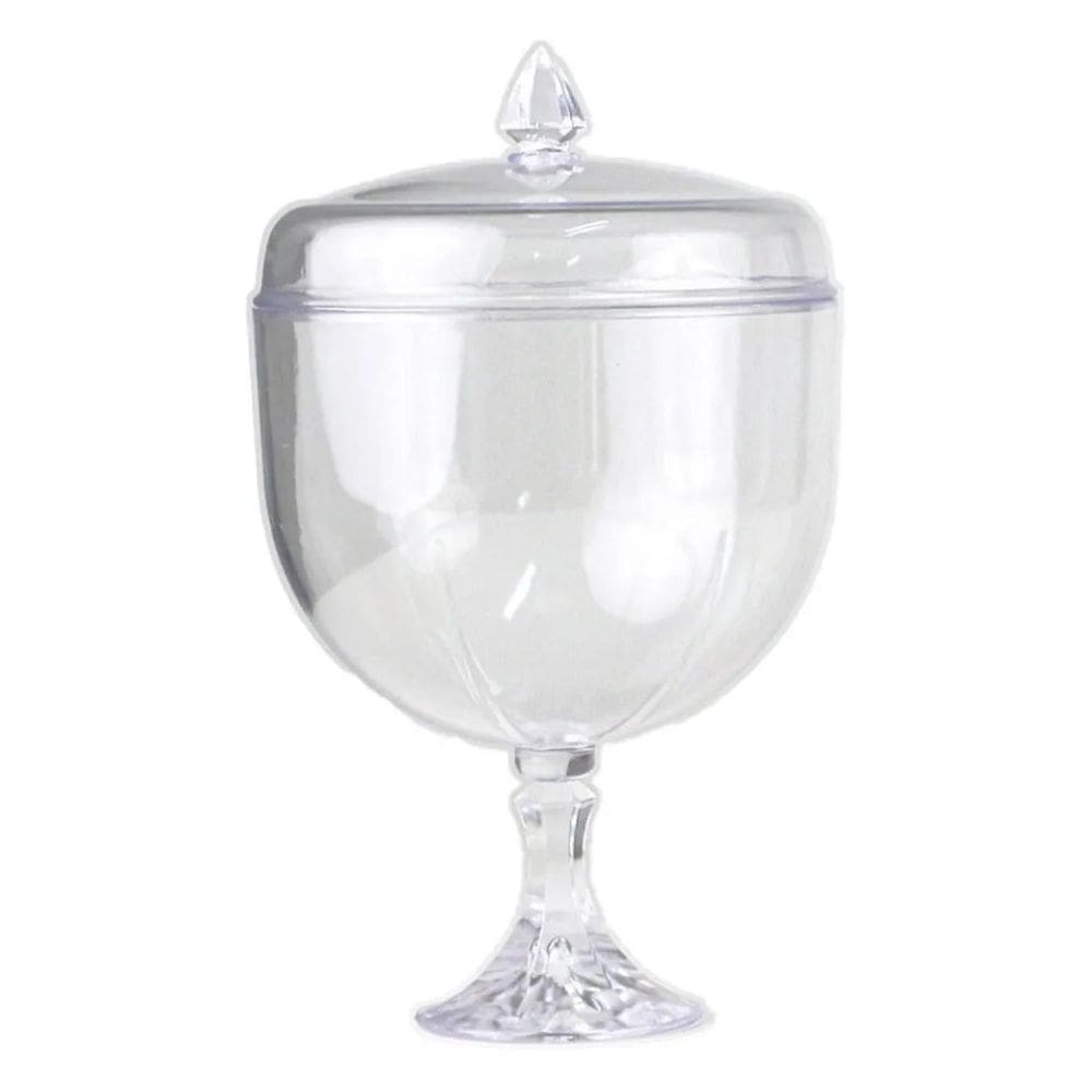 Taça Para Pavê Sobremesa Acrílico 1250ml Com Tampa Bluestar Safira