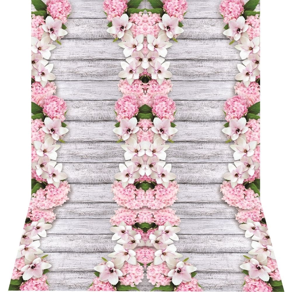 Fundo Fotográfico Newborn Em Tecido Floral Rosa 1,50X2,50