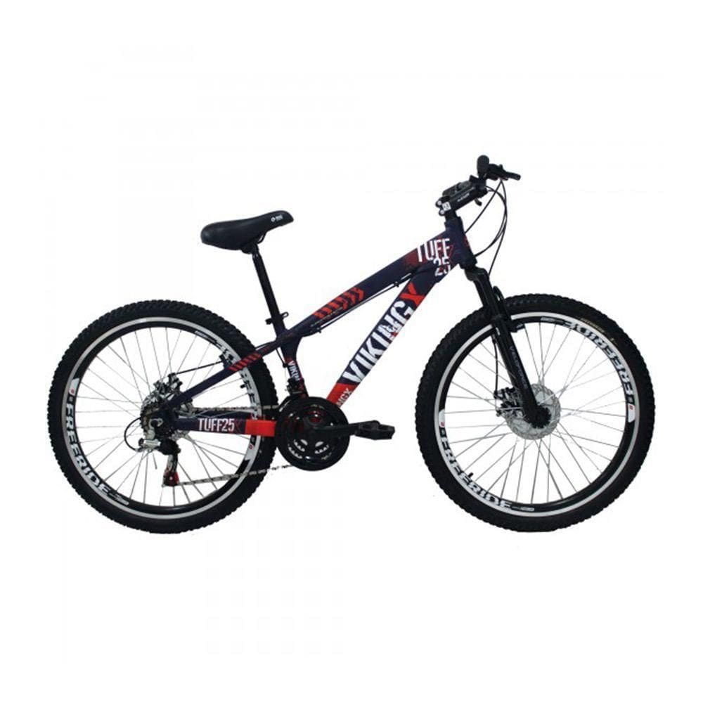 Bicicleta Viking X Tuff 25/30 Freeride Aro 26 Freio A Disco 21 Velocidades Cambios Shimano Roxo Laranja