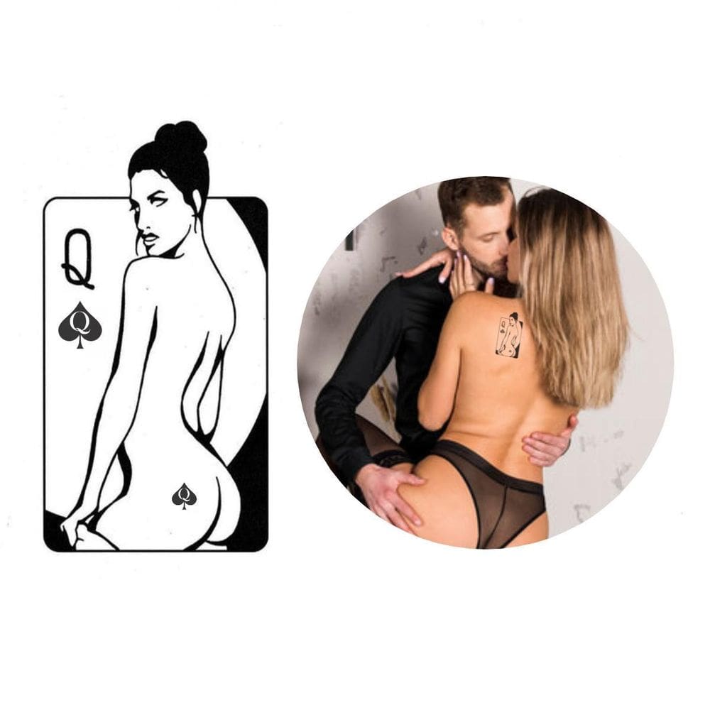 Tatuagem Temporária Carta Baralho Hotwife Sensual