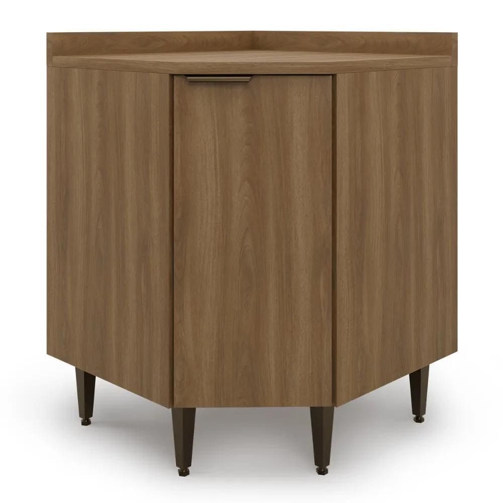 Balcão de Canto para Cozinha Paris 1 Porta Nogal Batrol