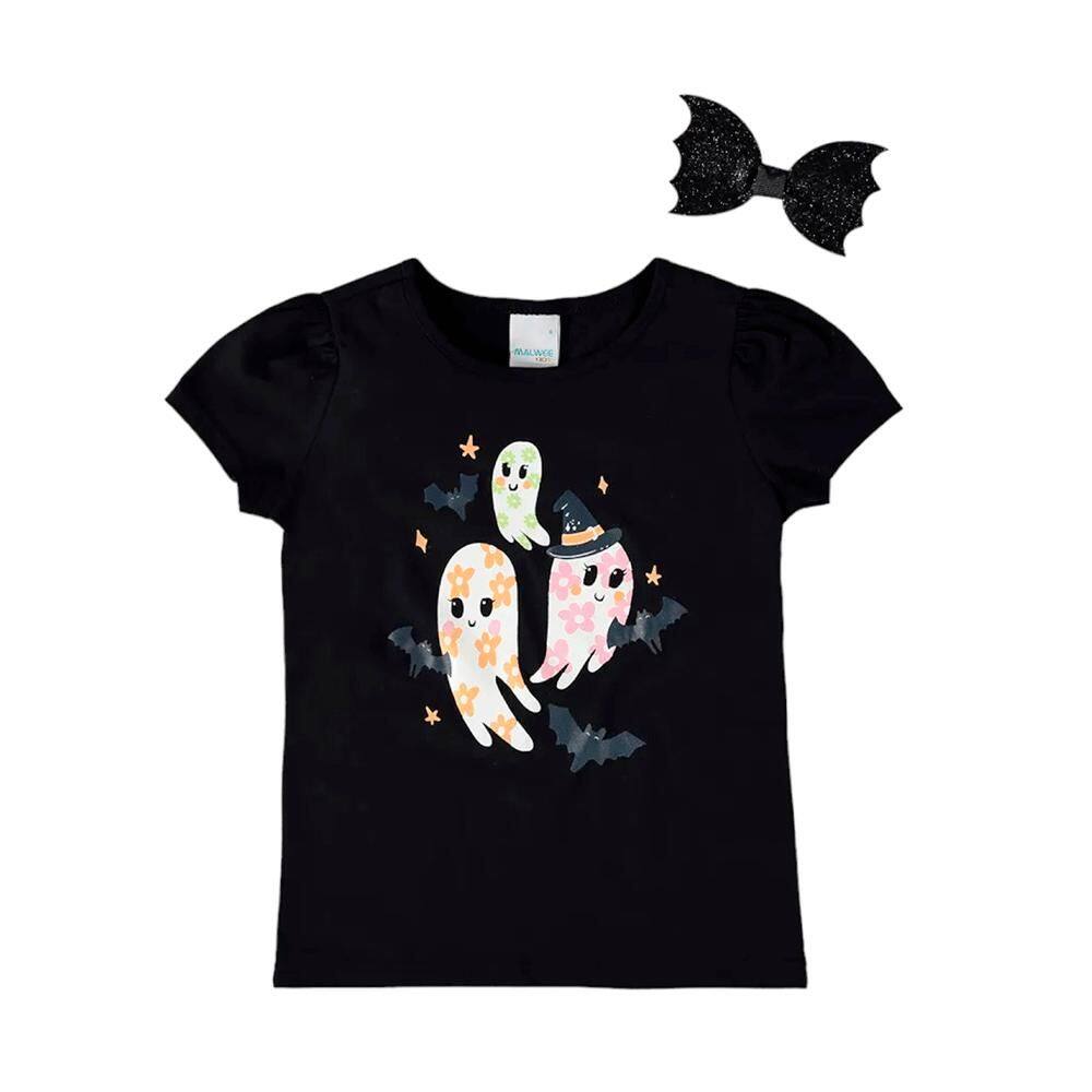 Blusa Manga Curta Meia Malha Com Presilha Malwee Kids Ref:1000109070 10/14