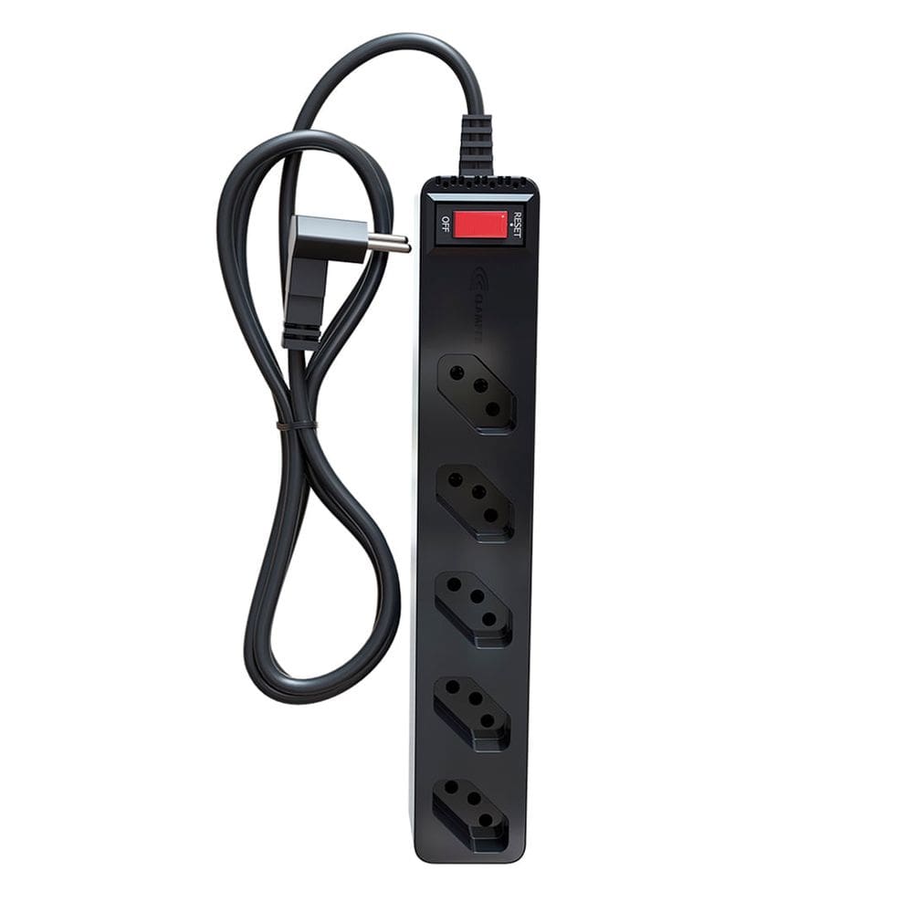 Filtro de linha com protetor contra surtos (DPS) - 127/220 volts - 10 amperes - 5 tomadas - 3 pinos - iCLAMPER Energia 5 - LCF