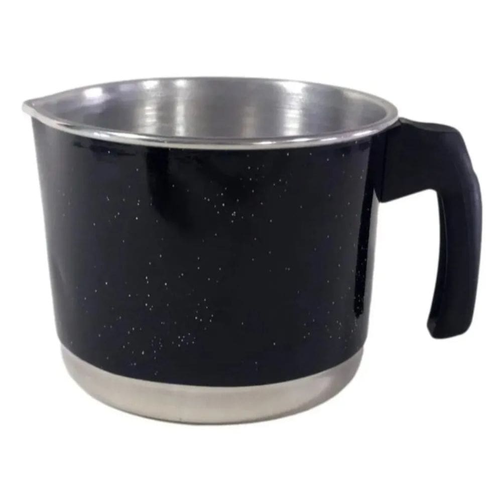 Leiteira Fervedor Caneco Preto Em Alumínio 12cm (1 Litro)