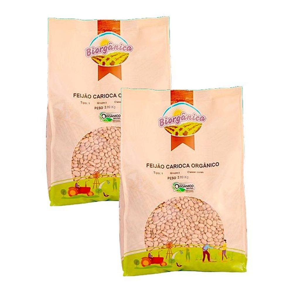 Kit 2X: Feijão Carioca Orgânico Biorgânica 2Kg