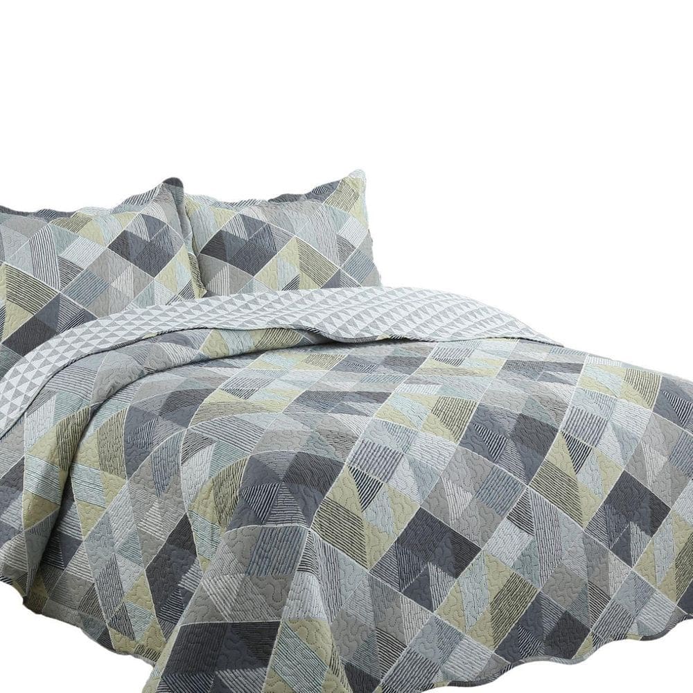 Colcha Casal Cama Box Cobre Leito 3 Pçs Dupla Face Malta 02