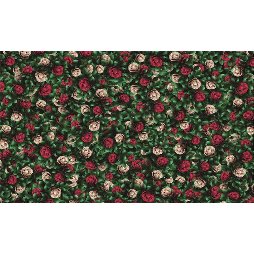 Fundo Fotográfico Em Tecido Flores Rosas Vermelhas 2,60X1,50