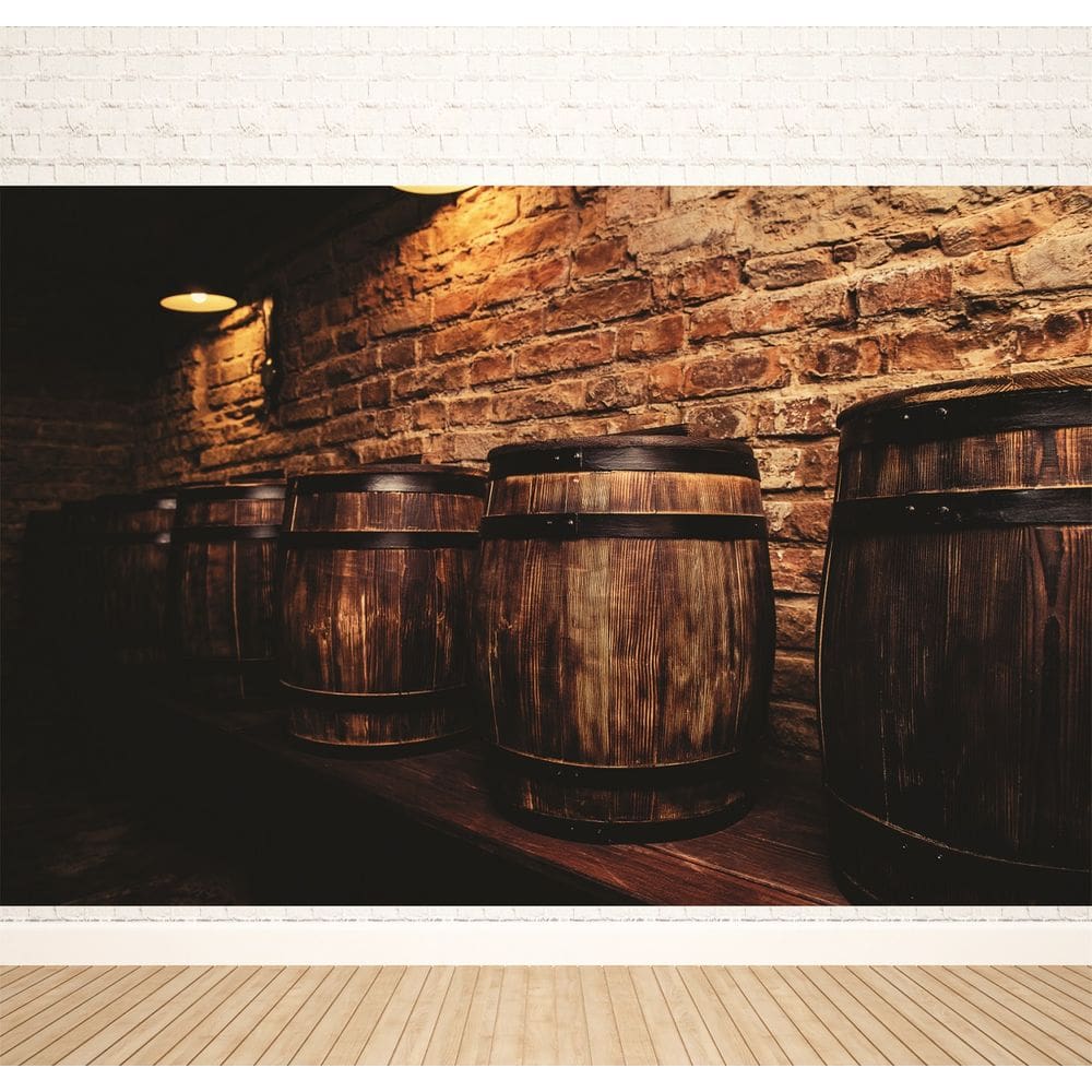 Fundo Fotográfico Em Tecido Barril De Vinho 2,60X1,50.