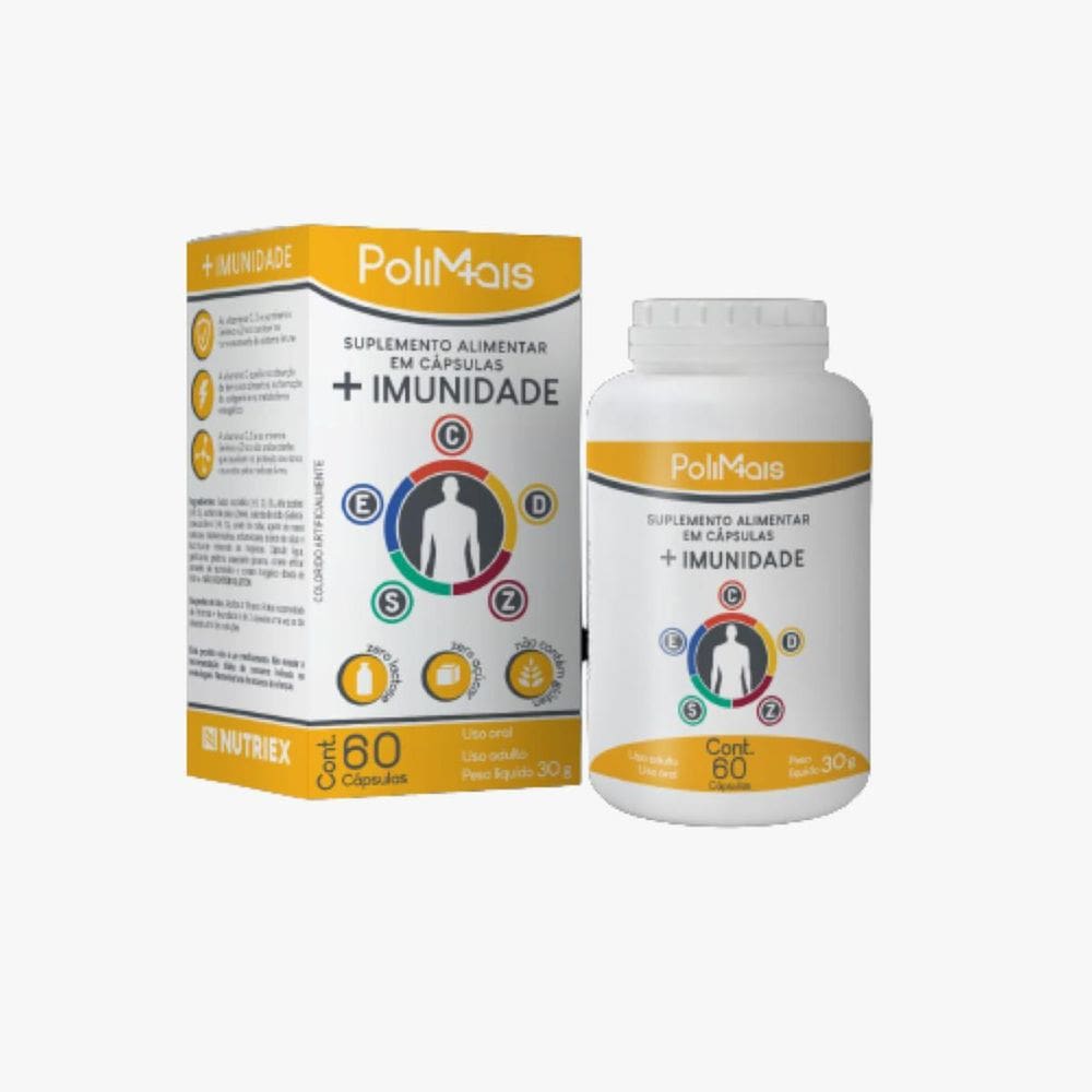 Polimais C D Z S E Mais Imunidade Com 60Caps Multivitáminico