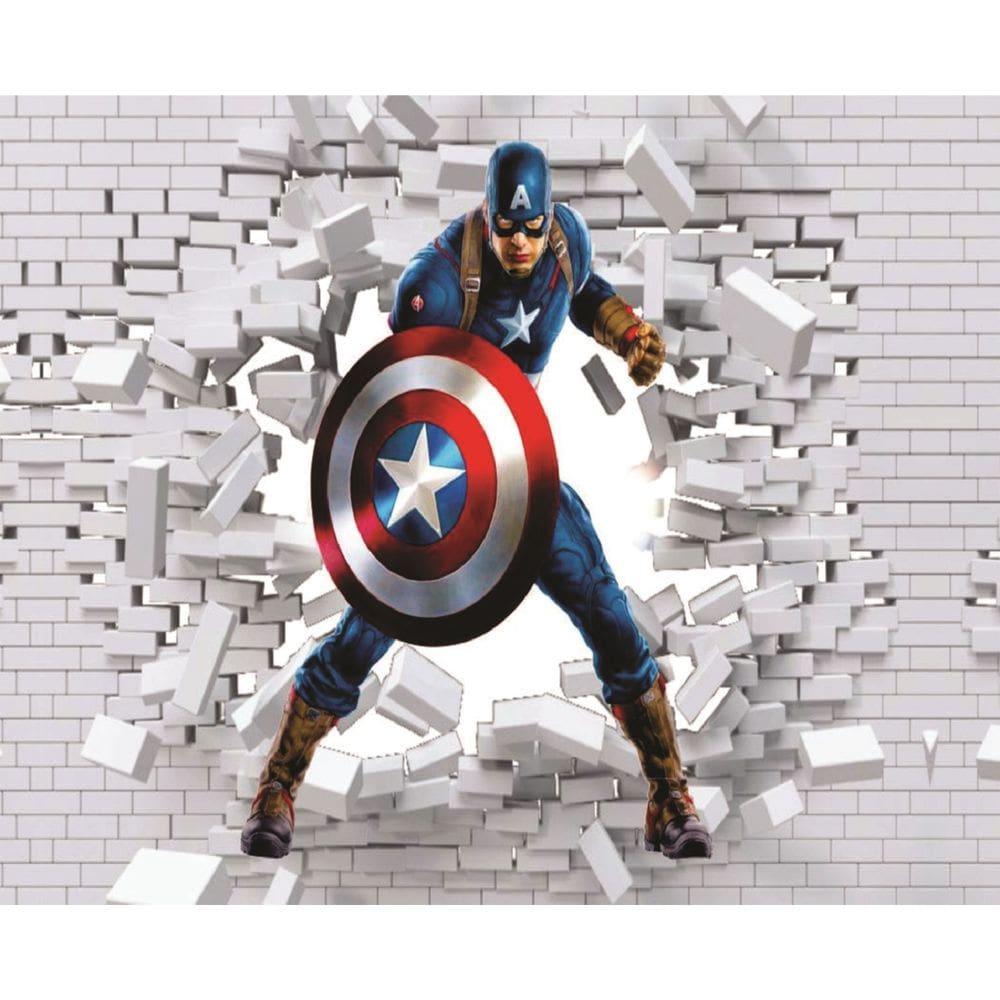 Fundo Fotográfico Em Tecido Capitão America 2,80X1,50.