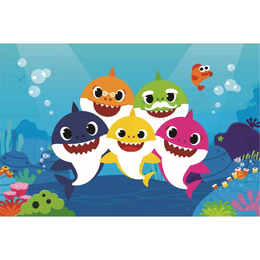 Fundo Fotográfico Em Tecido Baby Shark 2,20X1,50.