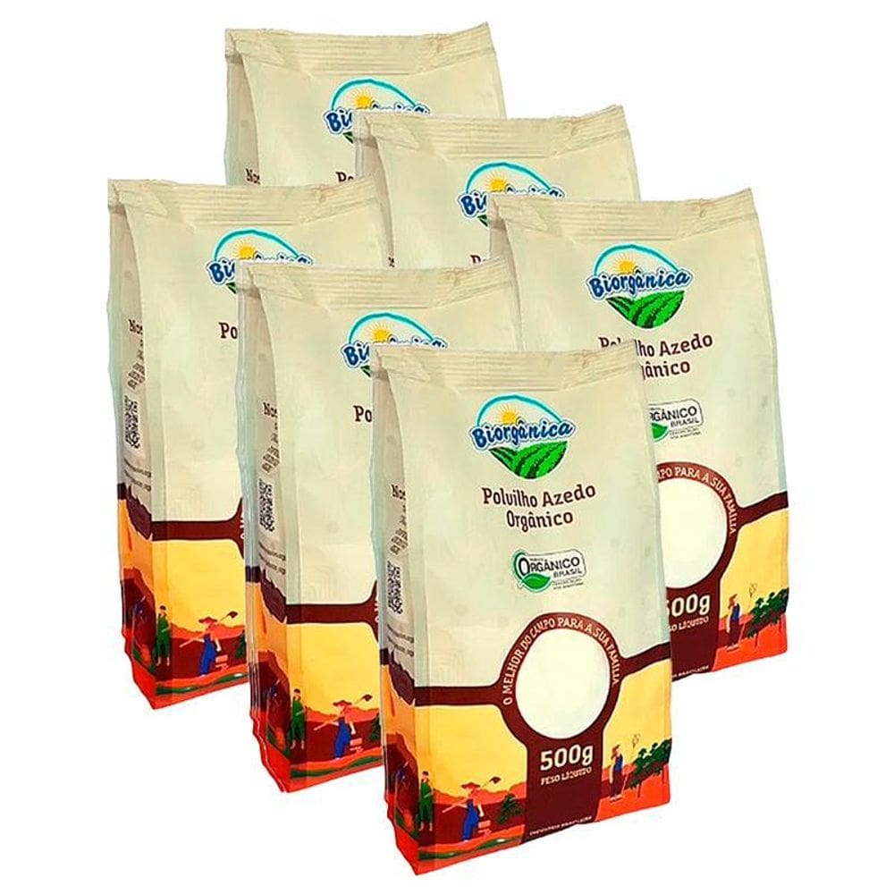 Kit 6X: Polvilho Azedo Orgânico Biorgânica 500G