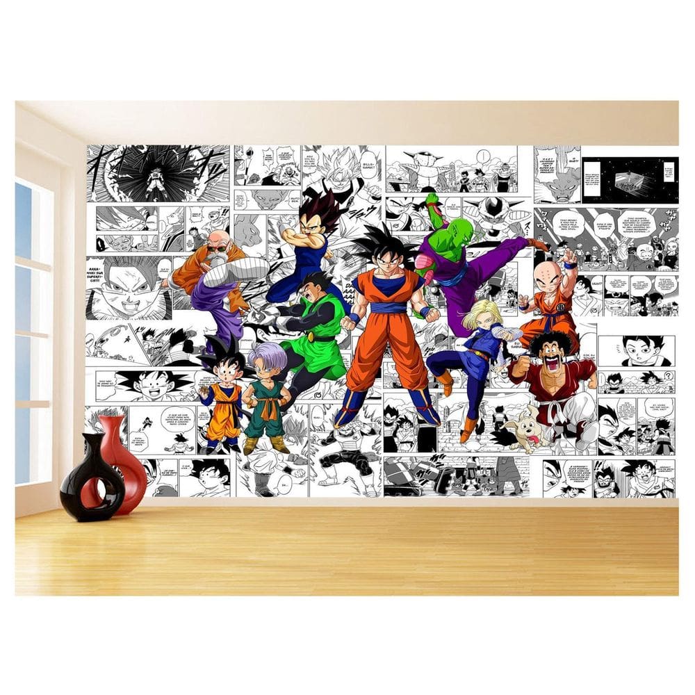 Papel De Parede Dragon Ball Goku Vegeta Anime 3,5M Dbz201
