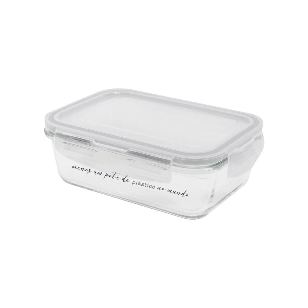 Pote de Vidro com tampa Retangular 840ml - Oikos