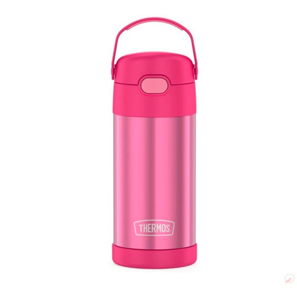 Garrafa Térmica Infantil c/ Canudo Silicone Rosa Thermos ® Funtainer 355ML Isolamento a Vácuo - Thermos