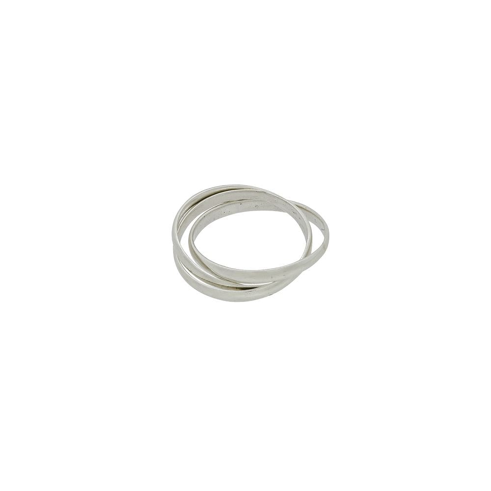 Aliança Prata 925 3 Aros 4,4 mm Aro 18 Namoro Compromisso