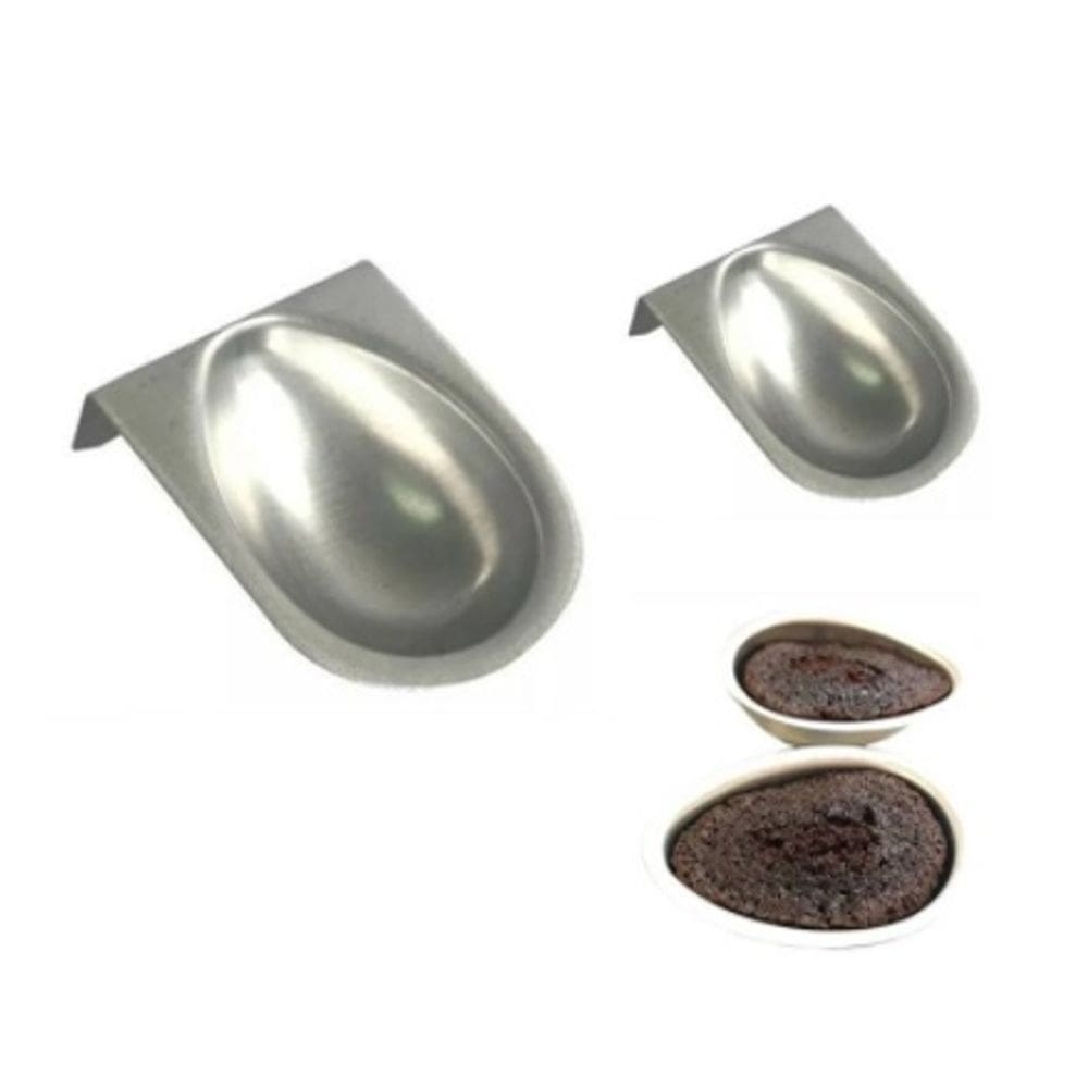 Kit Formas Ovo Pascoa Médio 16x5cm Alumínio - 2 Peças