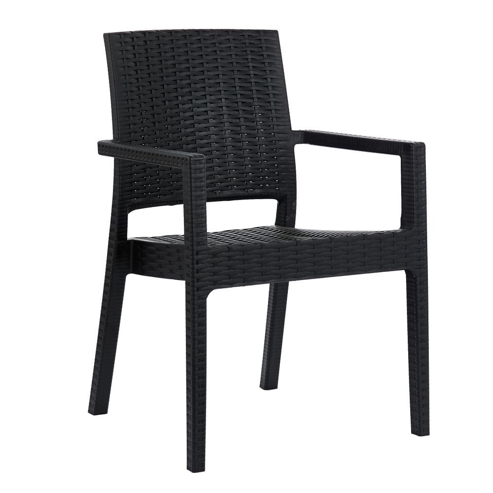 Cadeira Com Braço Milano Rattan Fibra Sintética Área Externa Jardim Piscina