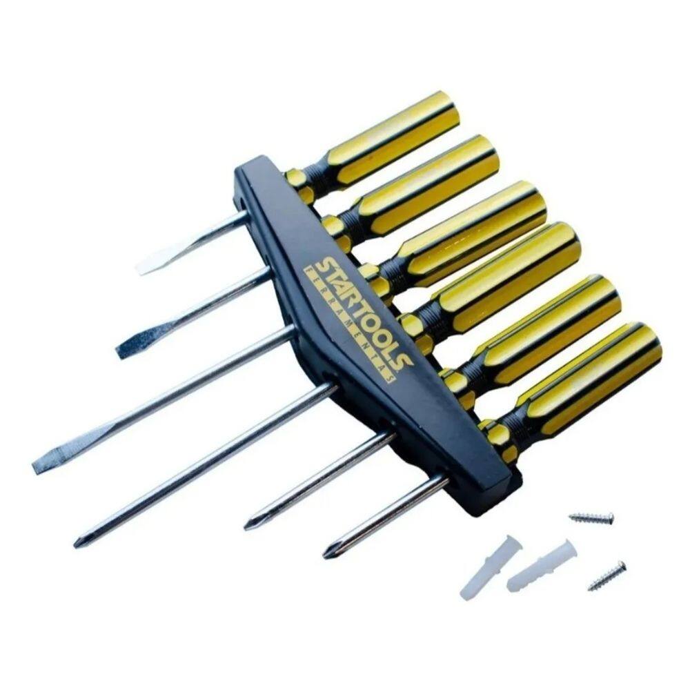 Chaves De Fenda E Phillips Kit Com 6 Peças Startools