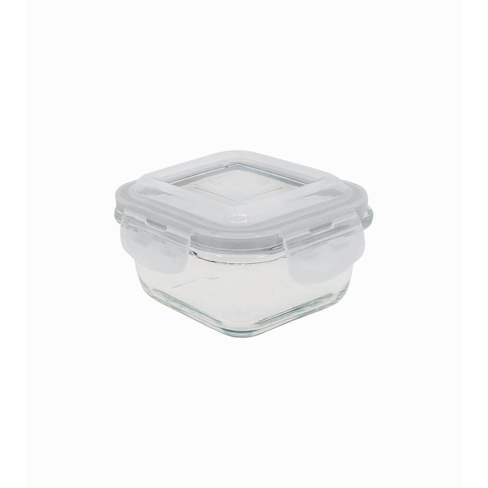 Pote de Vidro com tampa Quadrado 520ml - Oikos
