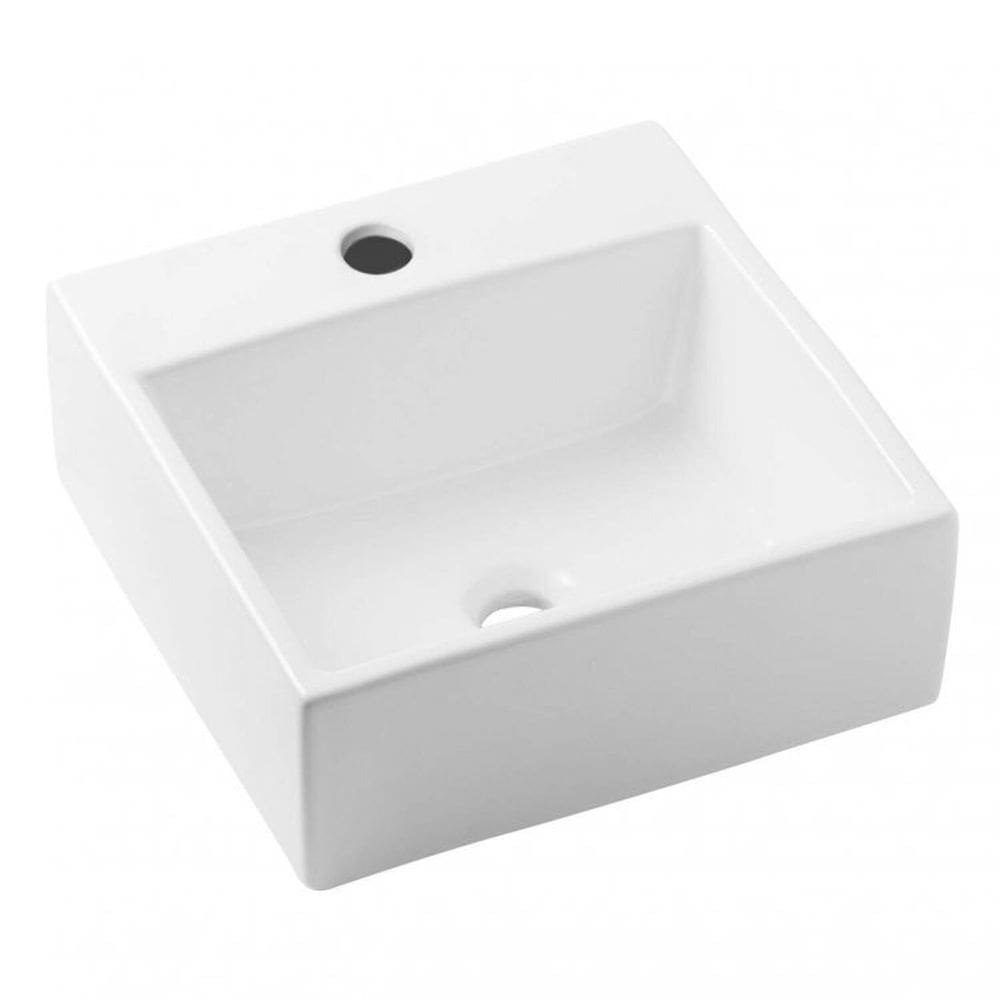 Kit 3 Cubas de Apoio 35x35cm com Mesa Basic Q6 Celite Branco