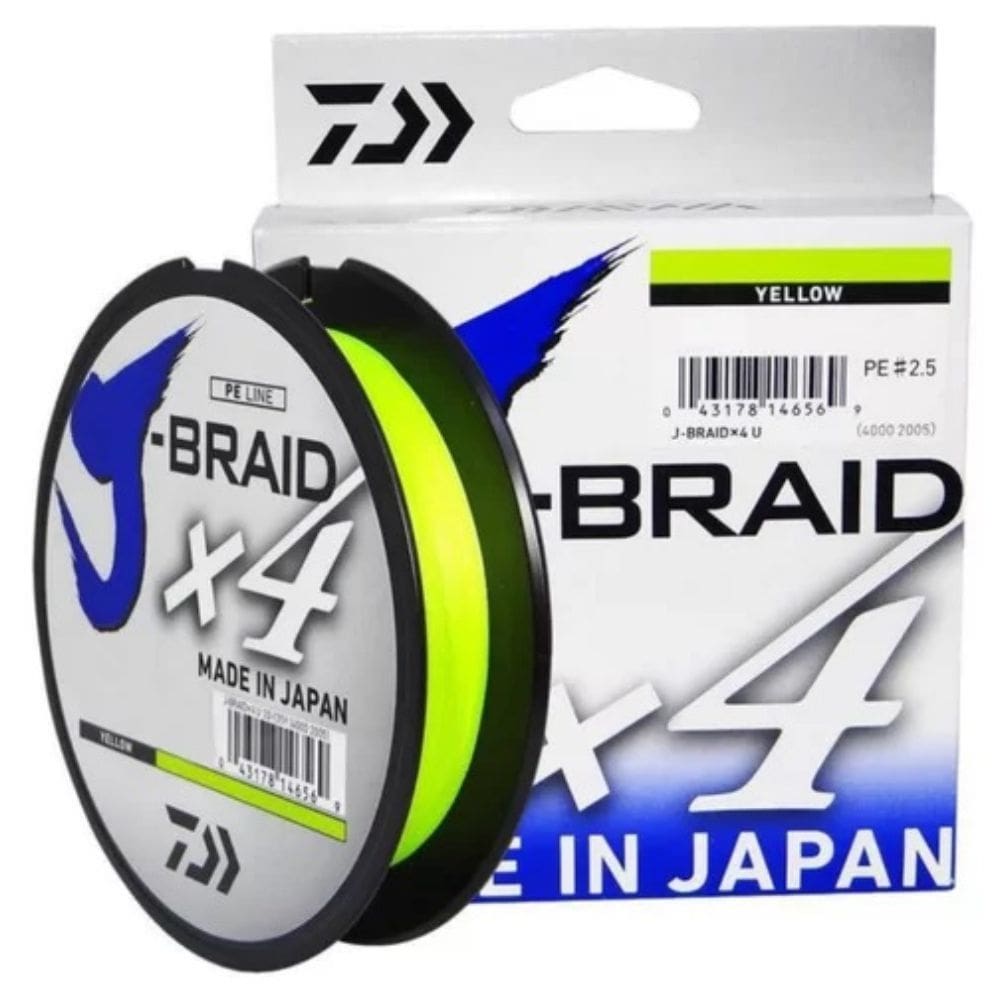 Linha Multifilamento Daiwa J-Braid X4 15lb 0,19mm Amarelo 135m