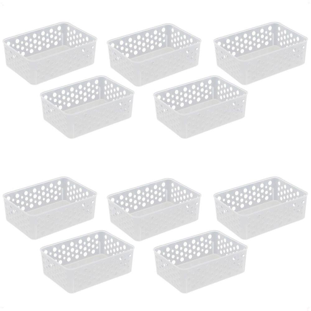 Kit 10 Cestos Organizadores Multiuso P 19X13,8X6,5 Cm