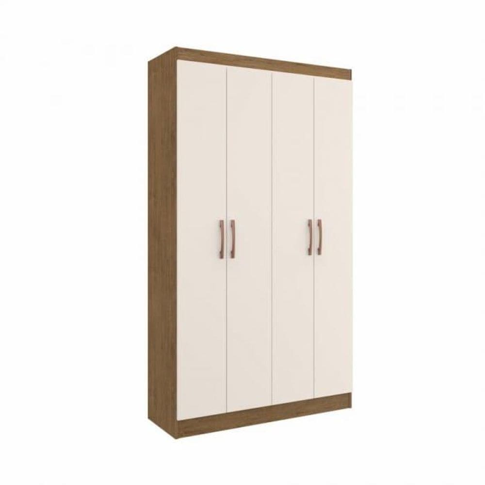 Armário Multiuso Dueto 4 Portas 8 Prateleiras 5000 Off White/Nogueira - Doripel