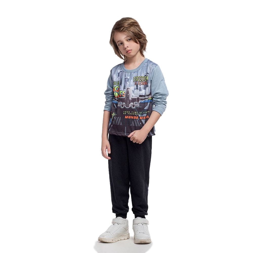 Conjunto Moletom Infantil Menino Avião