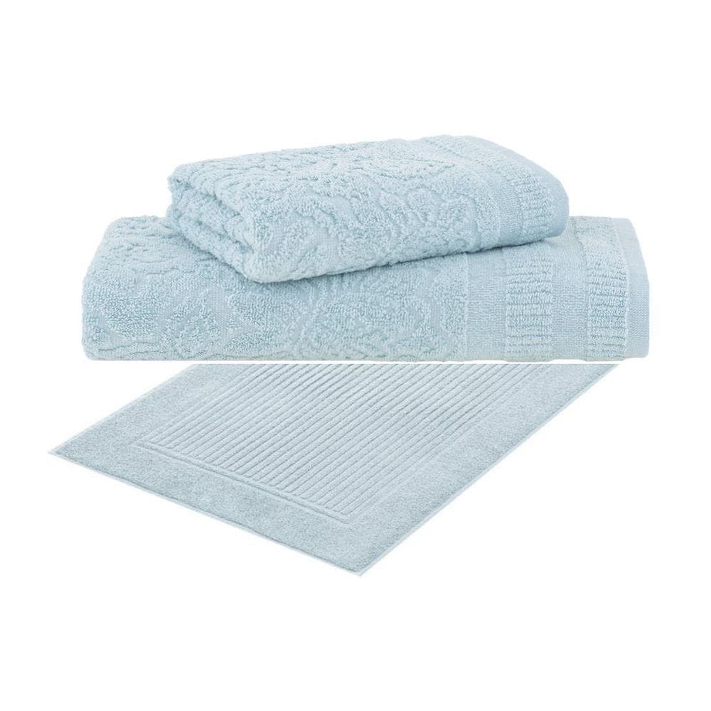 Jogo Toalha Banho Rosto Piso 3 Pçs Botanique Extra Soft