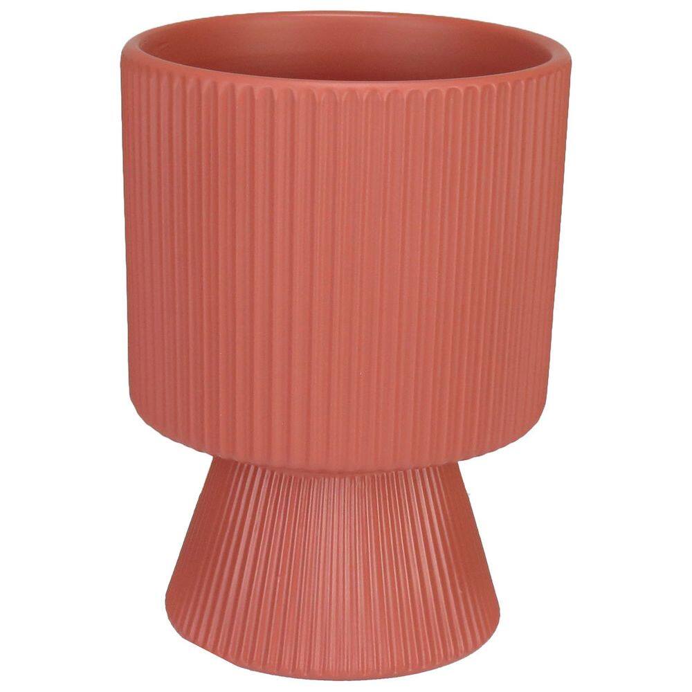 CACHEPÔ VASO DECORATIVO ENFEITE CASA REDONDO HOME&CO CERÂMICA 16x12x12cm TERRACOTA