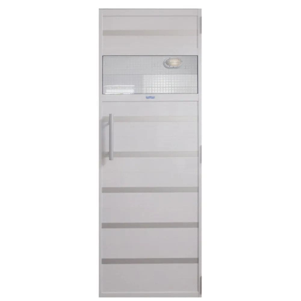 Porta de Alumínio Branco p/ Sauna a Vapor com Contramarco 0,70x1,99 m - Sodramar